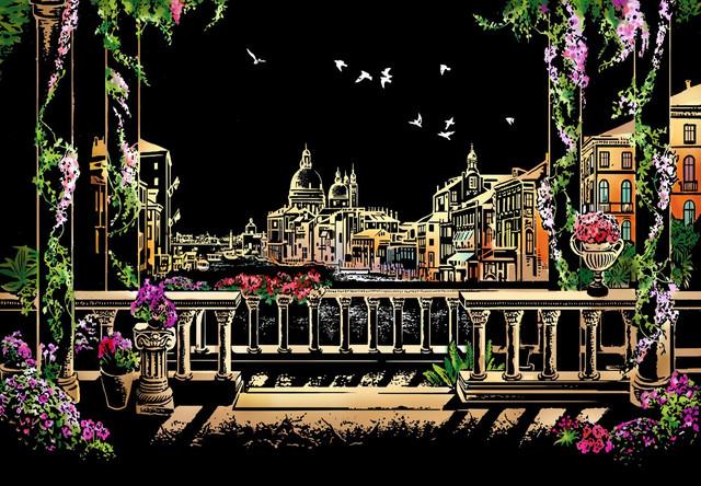 peinture à gratter | Peinture à gratter - Venise en Italie | Format A3 (29.7x42cm) - FiguredArt