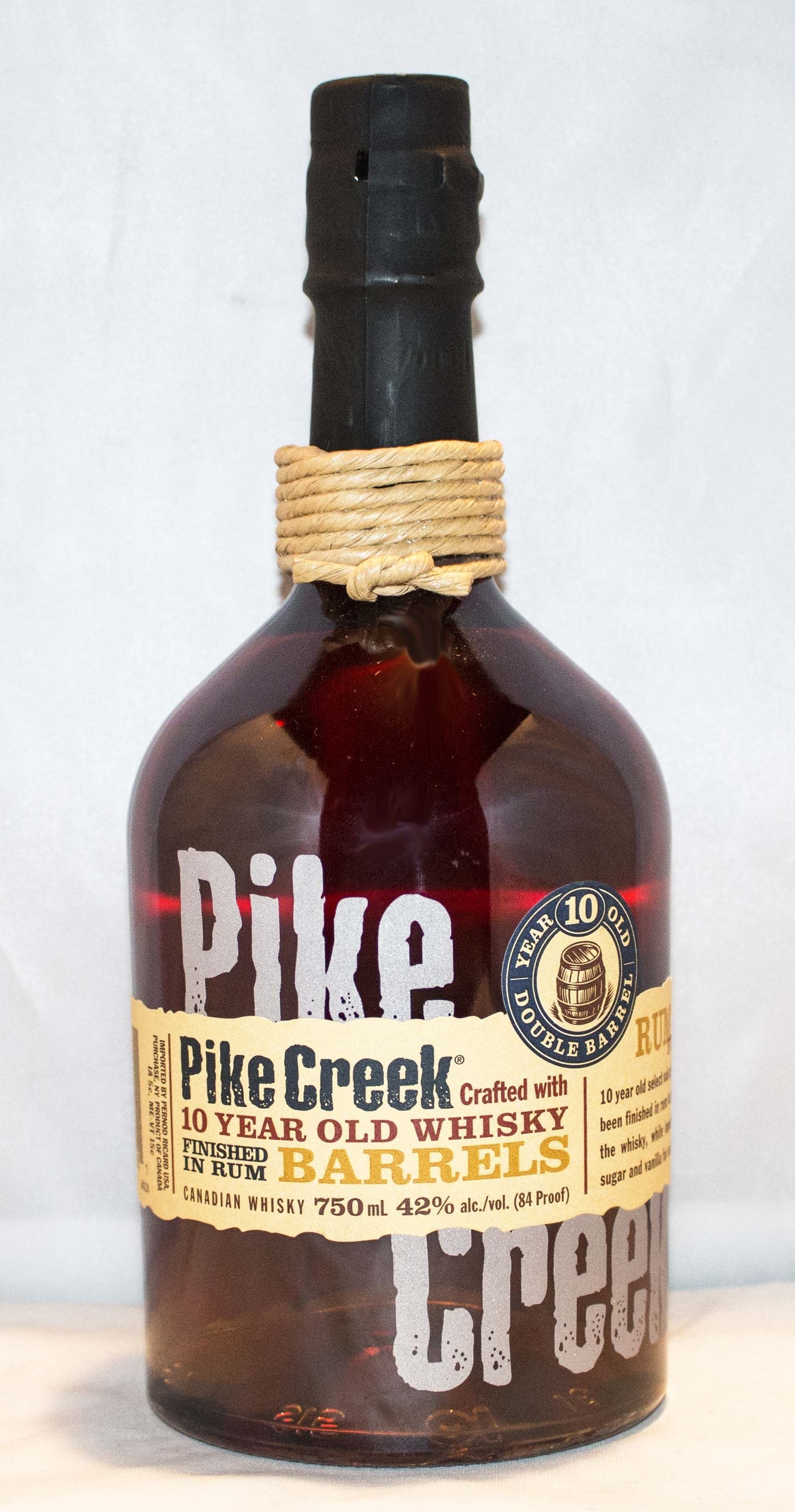 PIKE CREEK WHISKY CANADIAN FINISHED IN RUM BARREL 10YR 84PF 750ML Spirits