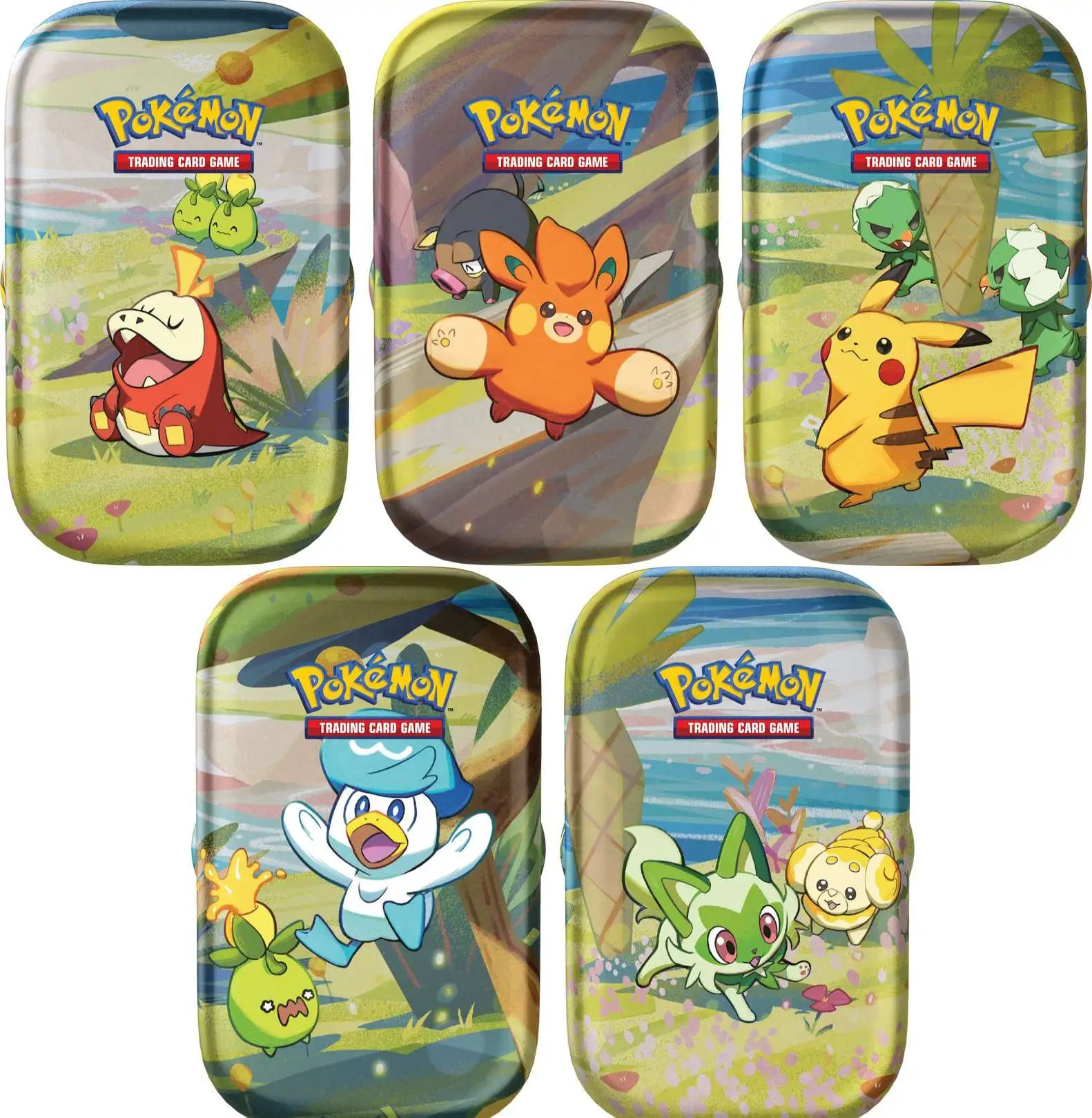Pokemon Paldea Friends Set of 5 Mini Tins [2 Booster Packs Per Tin]  (Pre-Order ships July)