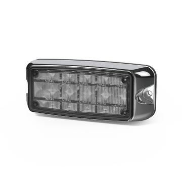 Luz de Advertencia de 5X2" 10 LED, Rojo/Azul, Bisel Cromado, Lente Transparente