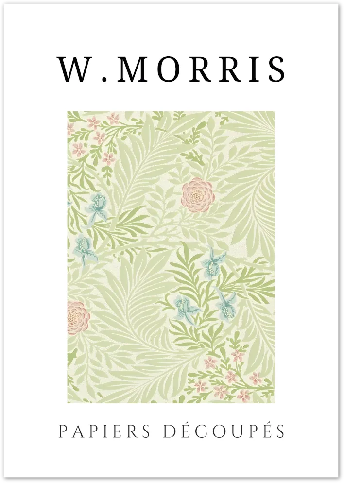 Pale Garden Bloom Poster – William Morris Papiers Découpés poster – premium wall art | Posterux