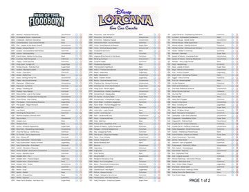 Printable "Rise of the Floodborn" Card Checklist : r/Lorcana