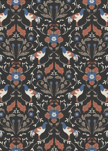 Roosters Beige Pattern | Canvas