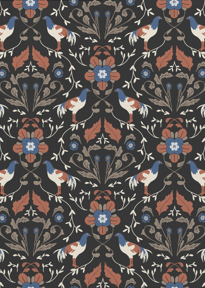 Roosters Beige Pattern | Canvas