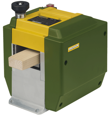 PROXXON DH-40 Micro Thicknesser 80mm 200W Straight Blade in action on timber board