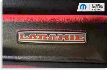 LARAMIE Glove Box Inlay Decal  - 2019 2020 2021 2022 2023 2024 2025 2026 Ram Laramie - Ram19:Laramie-GB:RBK-  DRIVEN - 1