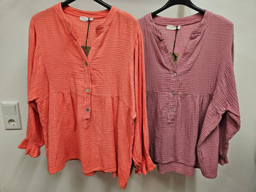 Musselin Bluse Valea versch. Farben