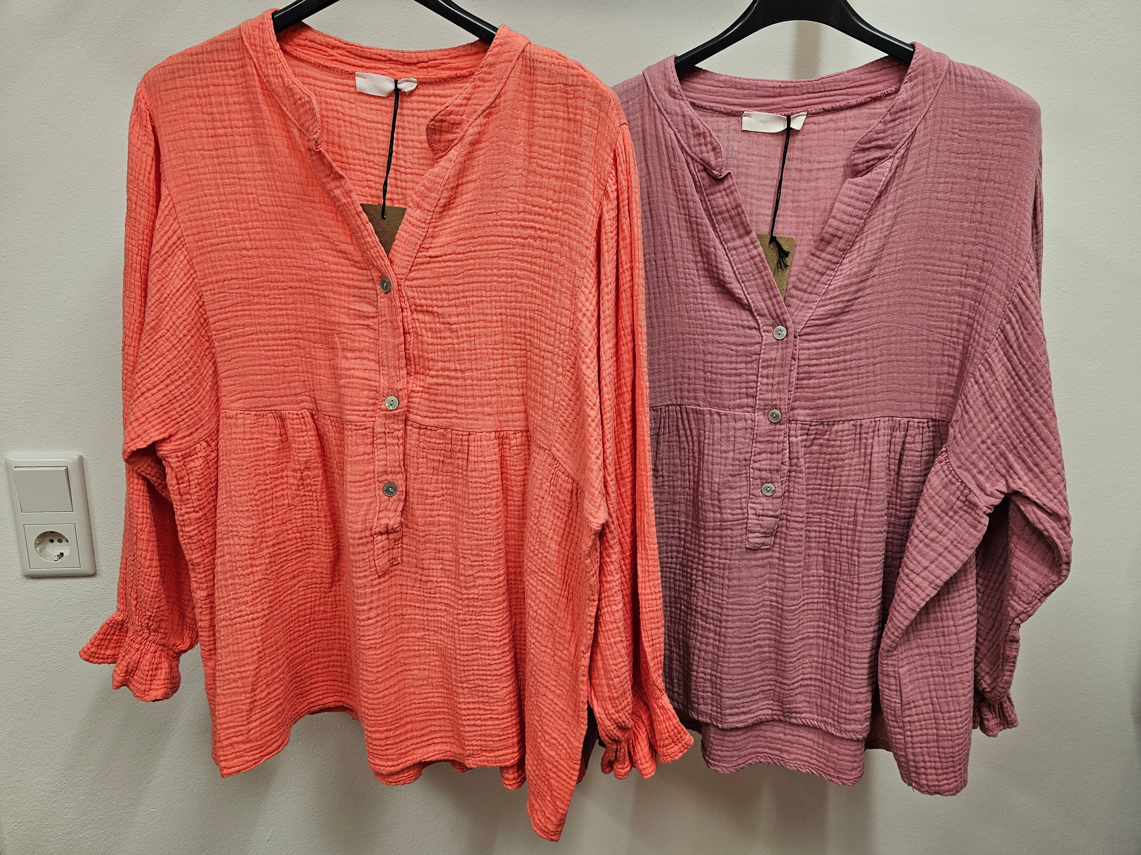 Musselin Bluse Valea versch. Farben