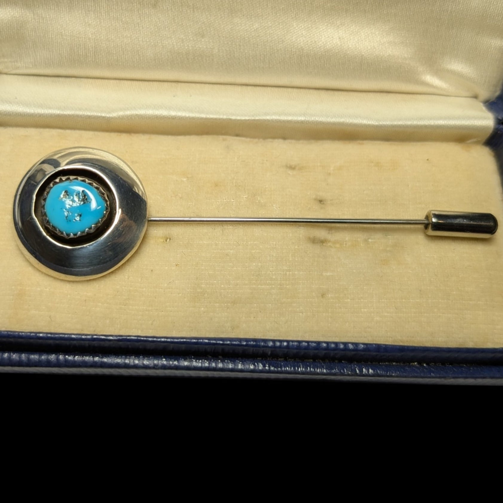 Sterling Silver Natural Turquoise Native American Stick Pin