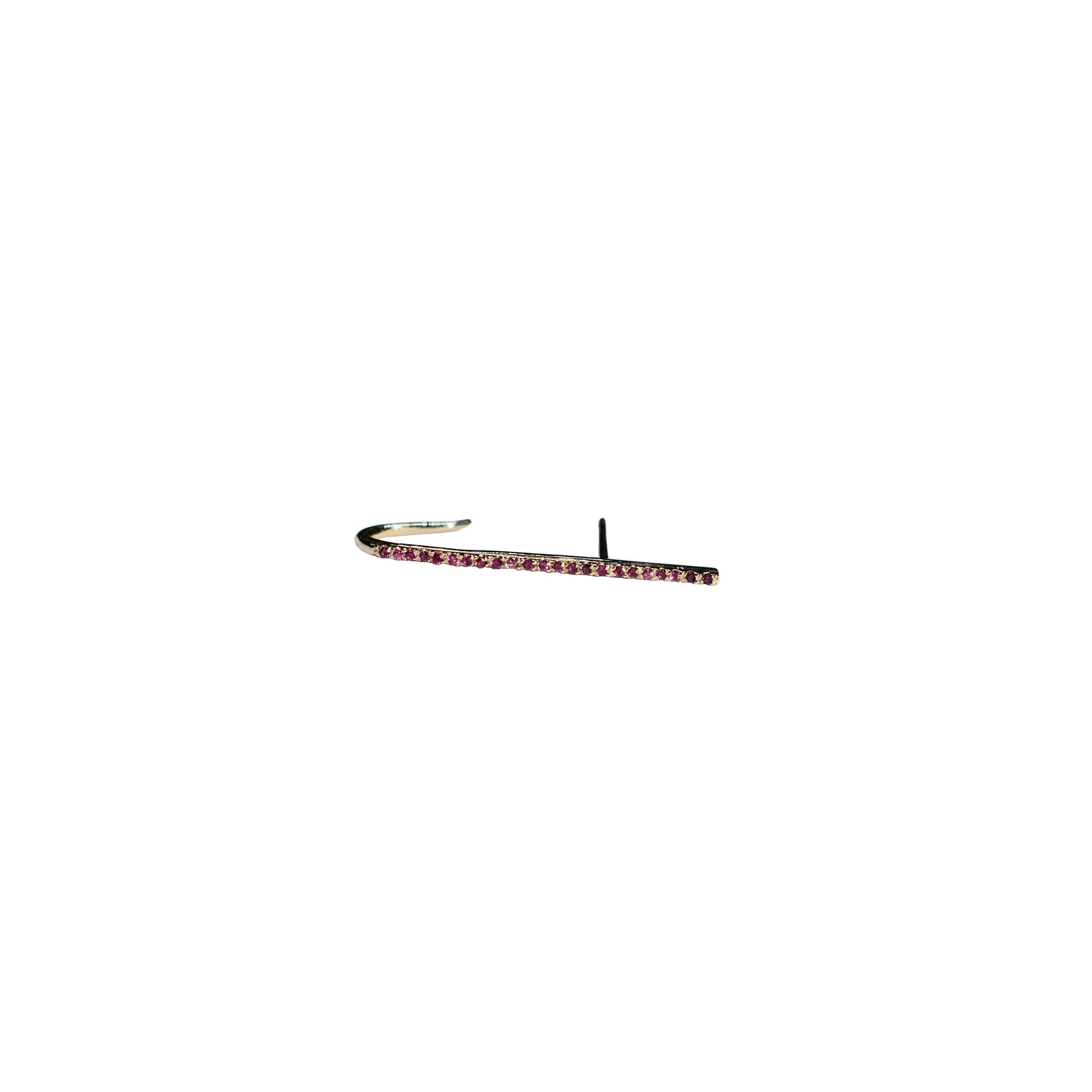Span — Pavé Crossbar Ear Cuff (Ruby)