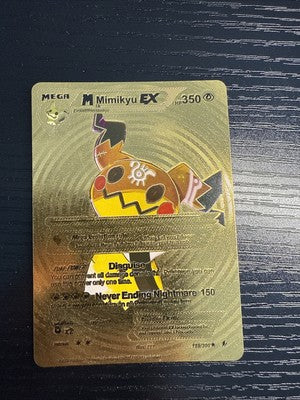 2024 Pokémon Gold Foil Fan Art Card Mega Mimikyu Ex Hp 350 159/300