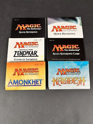 Rules Reference Cards - Magic the Gathering - Various Sets