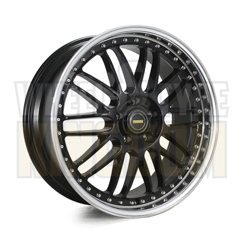 19X8.5 5x120 +43 SIMMONS OM-1 GLOSS BLACK MIRROR LIP - Wheels