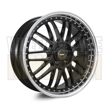 19X8.5 5x120 +43 SIMMONS OM-1 GLOSS BLACK MIRROR LIP - Wheels