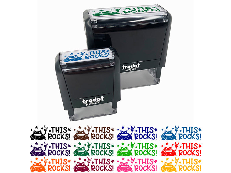 This Rocks Teacher Student School Self-Inking Rubber Stamp Ink Stamper