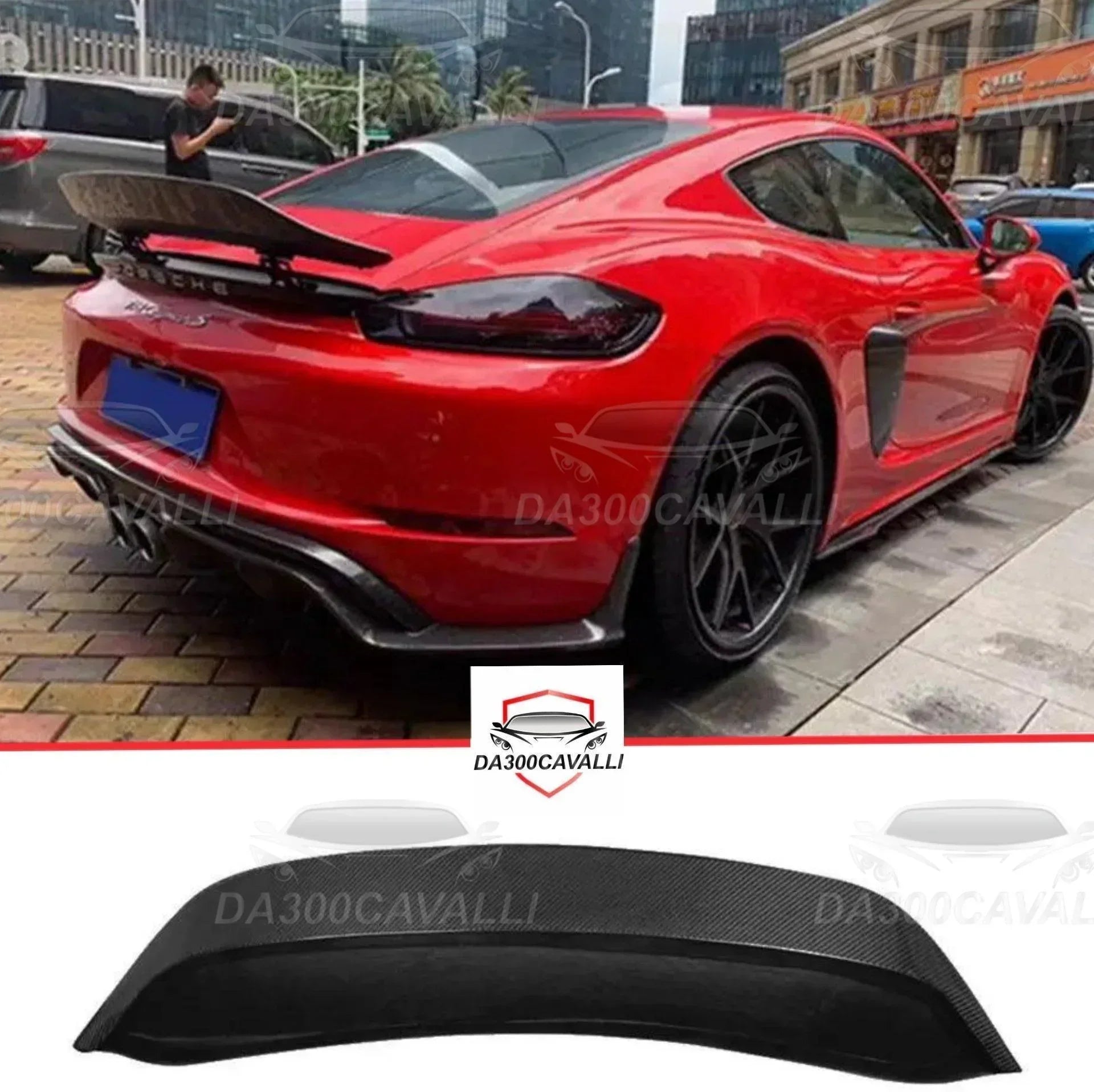 Spoiler Porsche Cayman 718 (2016-2020) Fibra Di Carbonio — Da300Cavalli