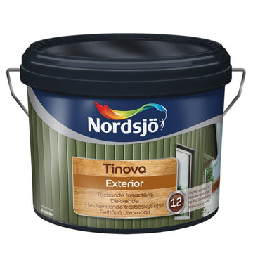 Tinova Exterior er utviklet for trefasader, betong og forzinkede overflater. Malingen gir en hard og sterk overflate med bibeholdt elastisitet som resulterer i god farge- og glansstabilitet. image