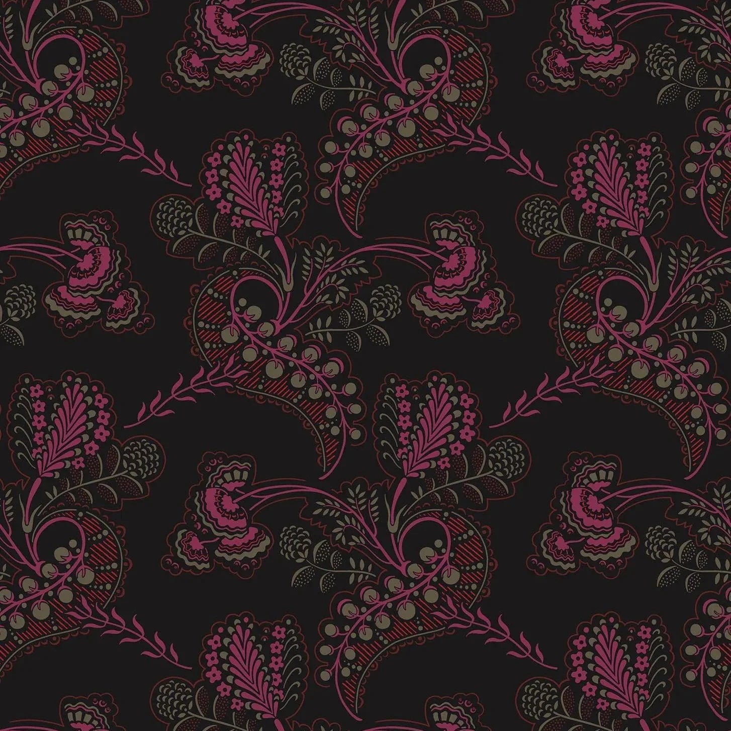 Tapeta z abstrakcyjnym roślinnym wzorem ARCHIVE TRADITIONAL - Hartford czarny – Cole & Son