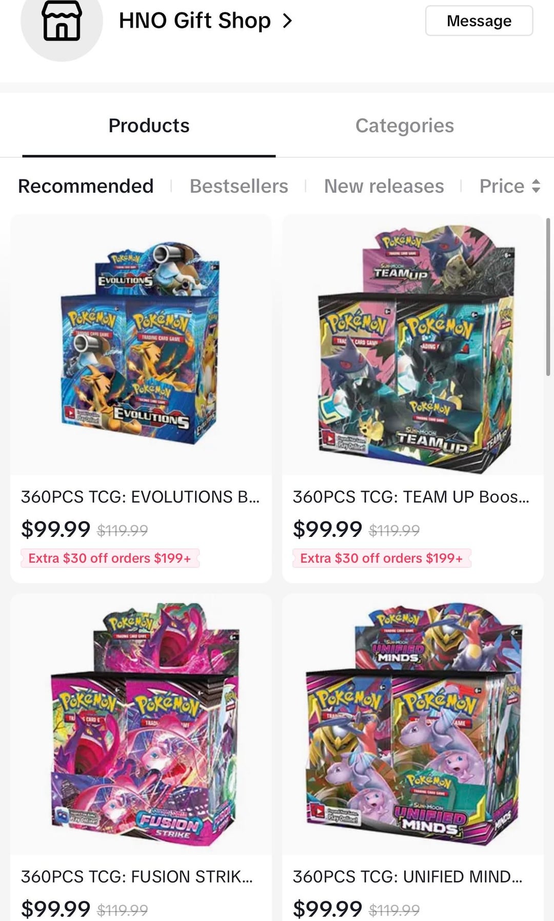 This is the type of shop to avoid on TikTok, obvious scam. : r/PokeInvesting