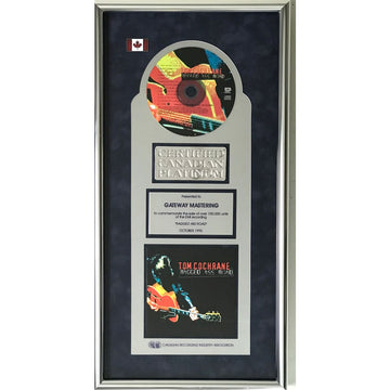 Tom Cochrane Ragged Ass Road CRIA Platinum Album Award - Record Award