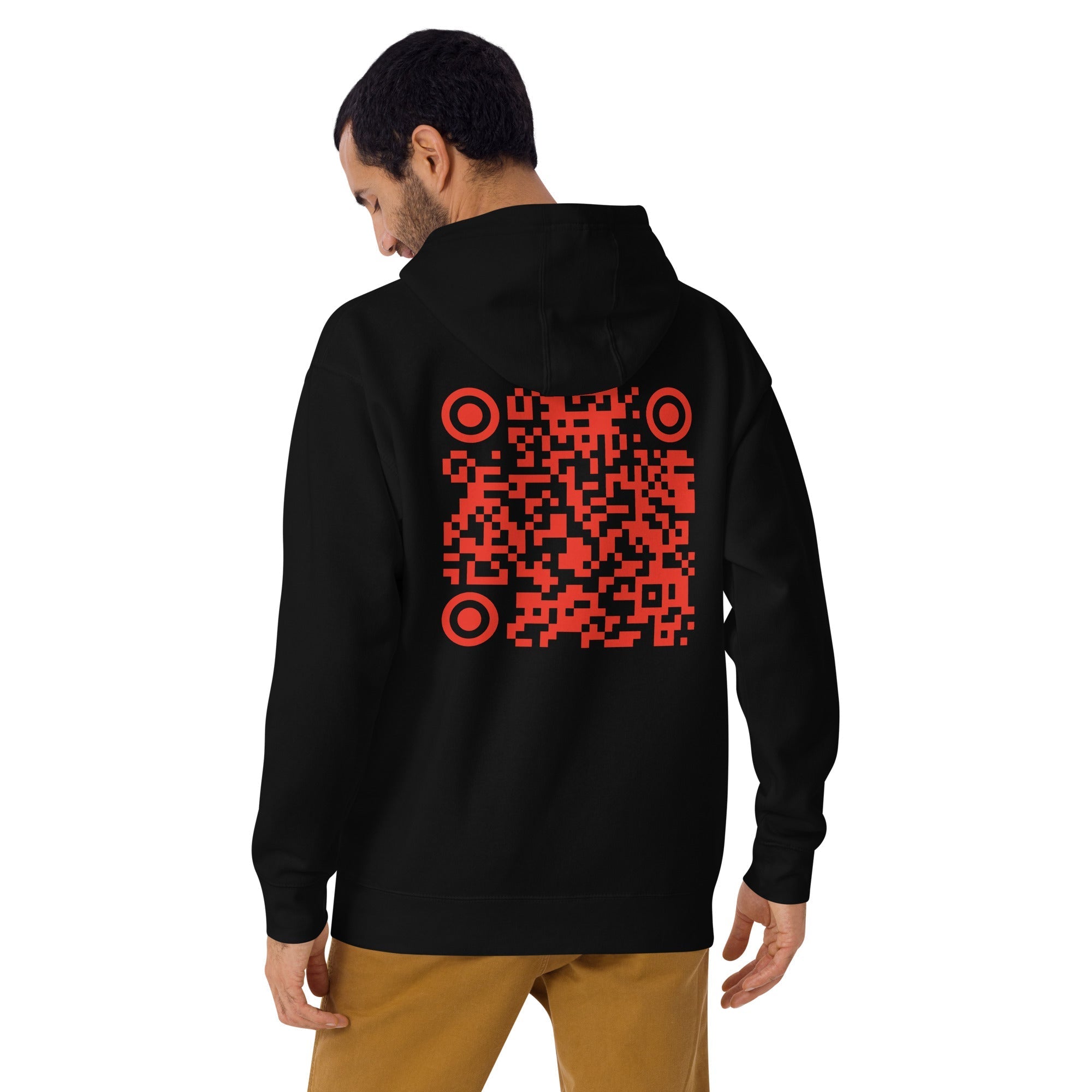 Who's the New Kid, Hacker, Developer, Gamer, Crypto King V1 (No Logo) - Unisex Hoodie Personalized QR Code by DarkByteGear