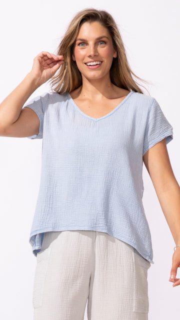 Escape by Habitat Tops Escape Sunkissed Cotton Gauze Retreat V-neck Top - Multiple Colors 65085918 Escape Sunkissed Cotton Gauze Retreat V-neck Top - Multiple Colors