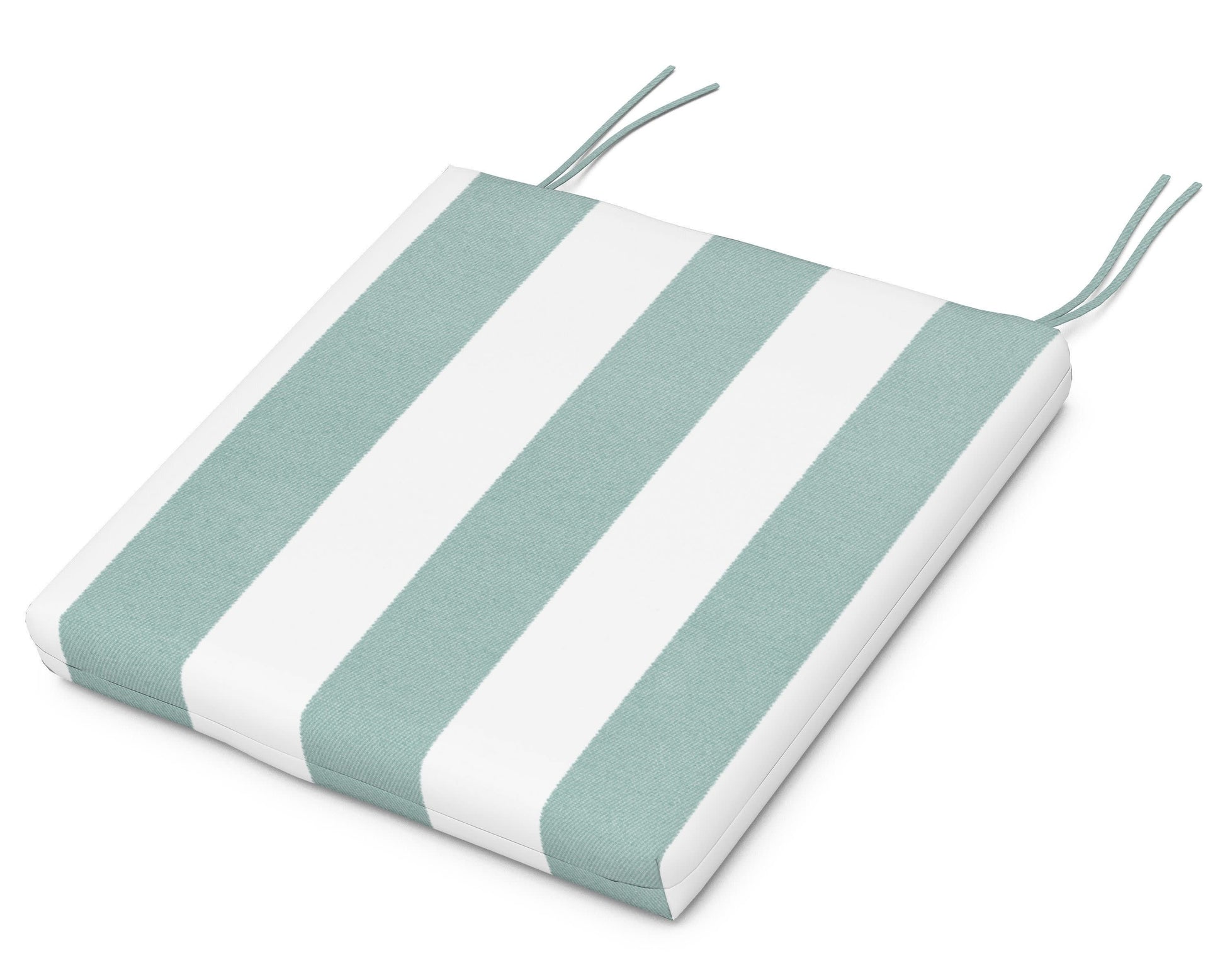 Seat Cushion - 17.25"D x 22"W x 2.5"H in Cabana Stripe Glacier Spa