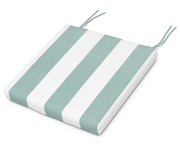 Seat Cushion - 17.25"D x 22"W x 2.5"H in Cabana Stripe Glacier Spa