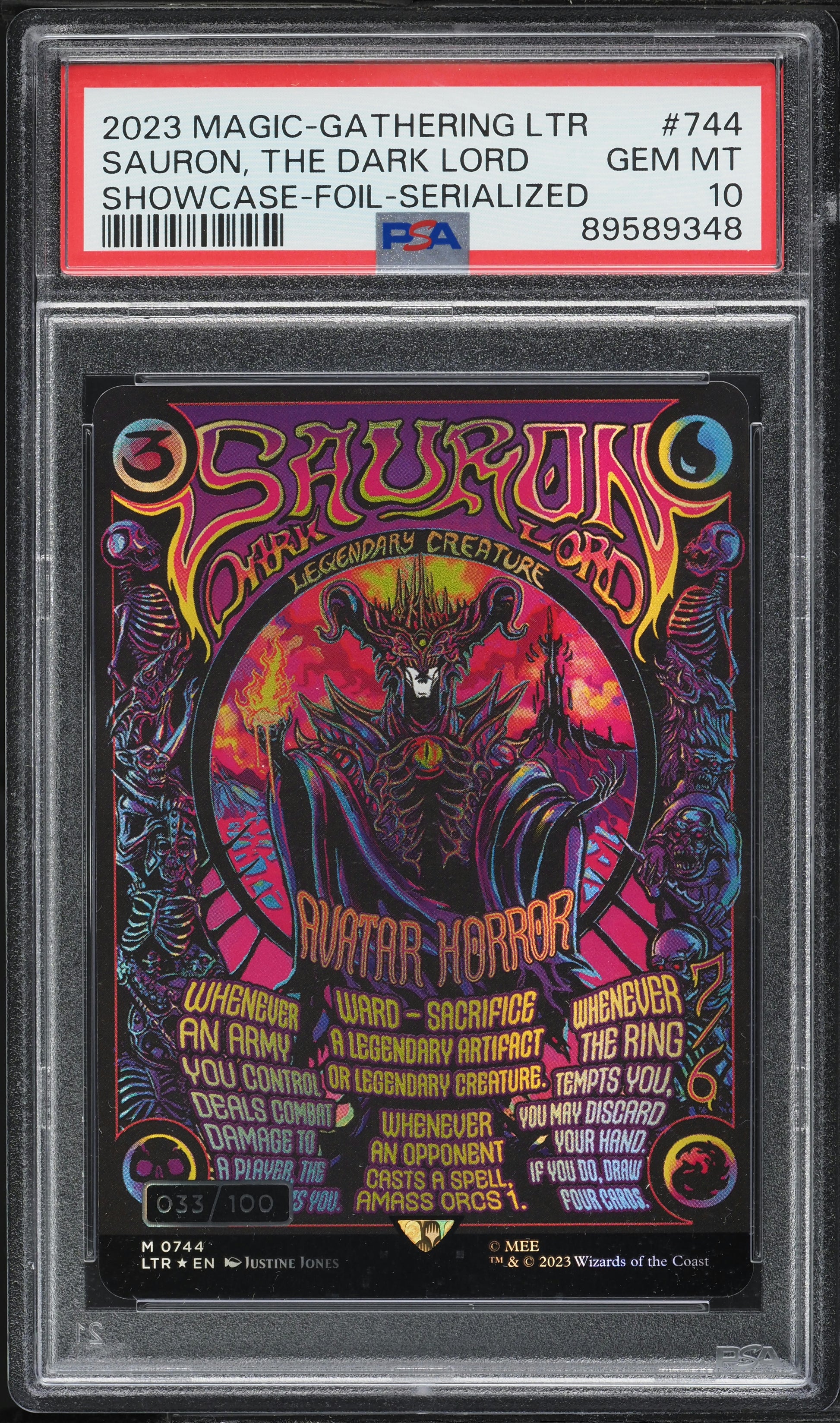 2023 MTG The Lord Of The Rings: Middle-Earth Foil Serialized Sauron, The Dark Lord PSA 10 on Fanatics Collect