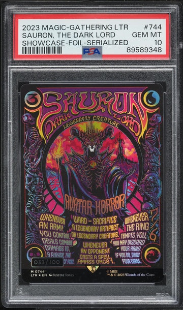 2023 MTG The Lord Of The Rings: Middle-Earth Foil Serialized Sauron, The Dark Lord PSA 10 on Fanatics Collect