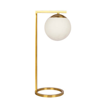 Velvet Globe Table Lamp White Opal Glass with Dimmer Switch Inline - West Lamp