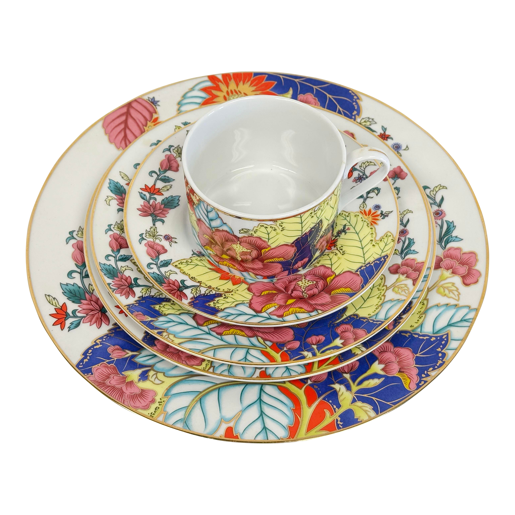 Vintage Tobacco Leaf Imperial Leaf China 5 Piece Place Setting